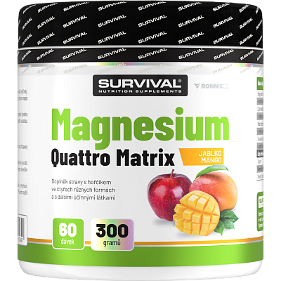 Magnesium Quattro Matrix - 300 g, jablko-mango