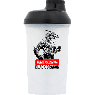 Šejkr Survival Black Dragon - 600 ml (bílo-černý)