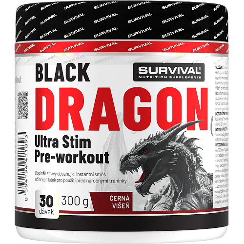 Black Dragon Ultra Stim Pre-workout - 300 g, černá višeň