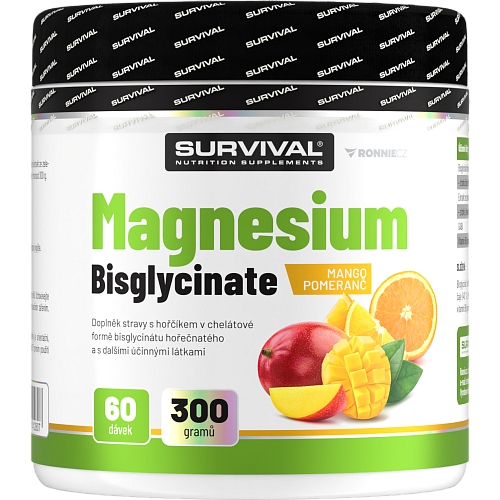 Magnesium Bisglycinate- 300 g, mango-pomeranč