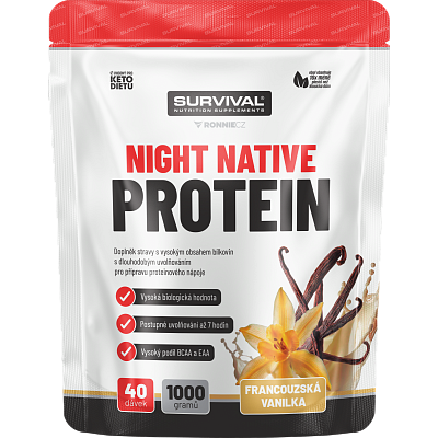 Night Native Protein - 1000 g, francouzská vanilka