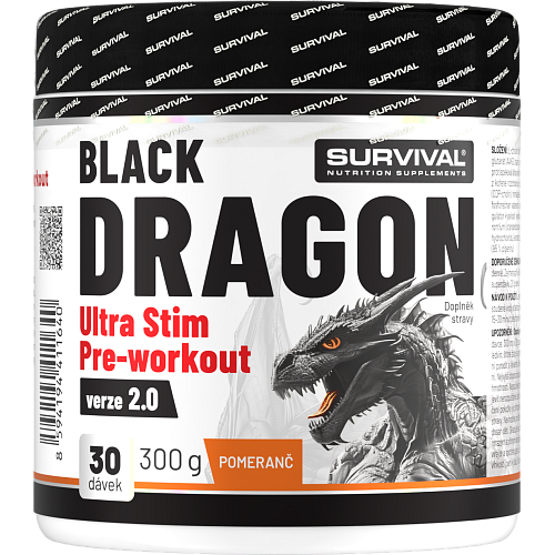 Black Dragon Ultra Stim Pre-workout - 300 g, pomeranč