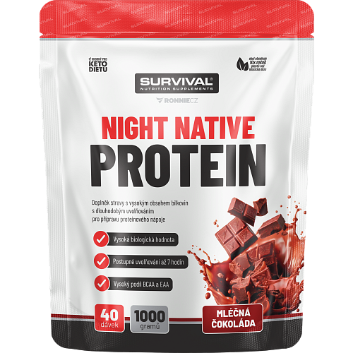 Night Native Protein - 1000 g, mléčná čokoláda