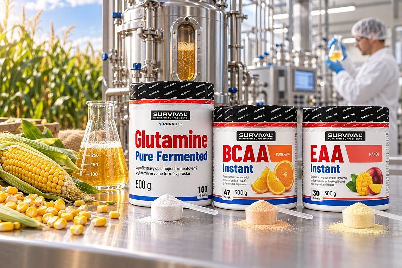 Aminokyseliny z fermentace: jak mikroby z kukuřice vyrábějí BCAA, EAA a glutamin
