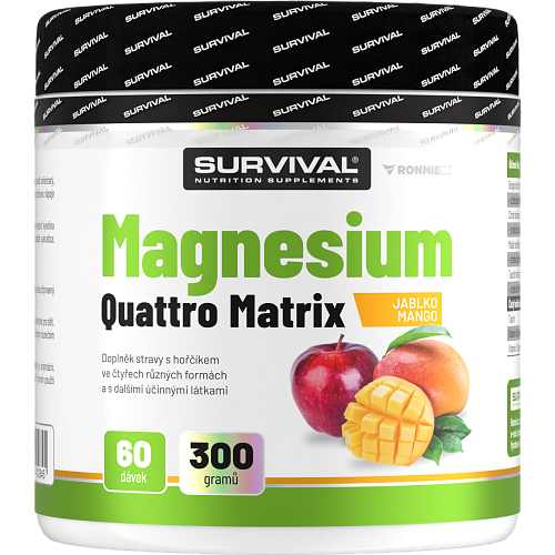 Magnesium Quattro Matrix - 300 g, jablko-mango
