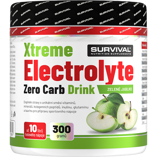 Xtreme Electrolyte Zero Carb Drink - 300 g, zelené jablko