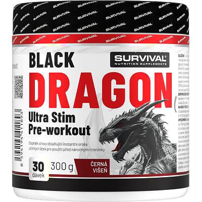 Black Dragon Ultra Stim Pre-workout - 300 g, černá višeň