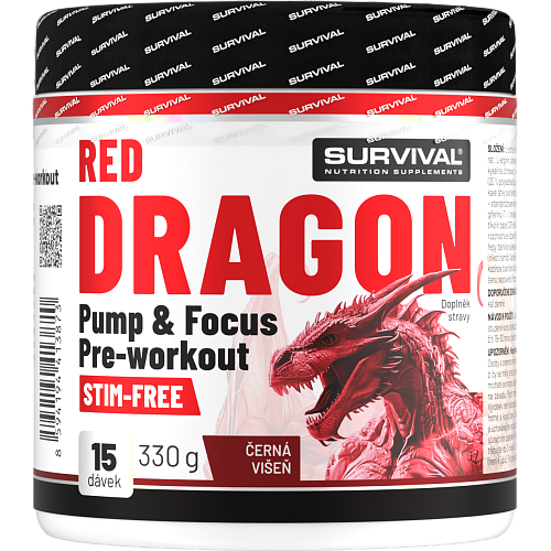 Red Dragon Pump & Focus Pre-workout - 330 g, černá višeň