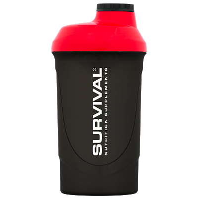 Šejkr Survival - 600 ml - černo-červený