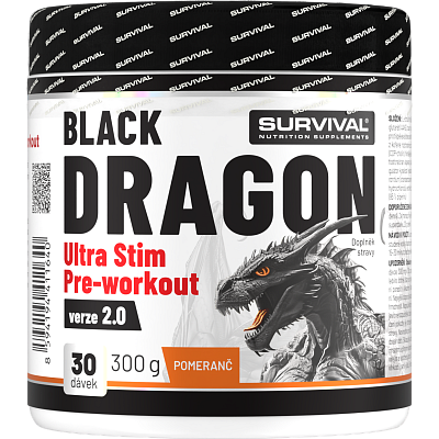 Black Dragon Ultra Stim Pre-workout - 300 g, pomeranč