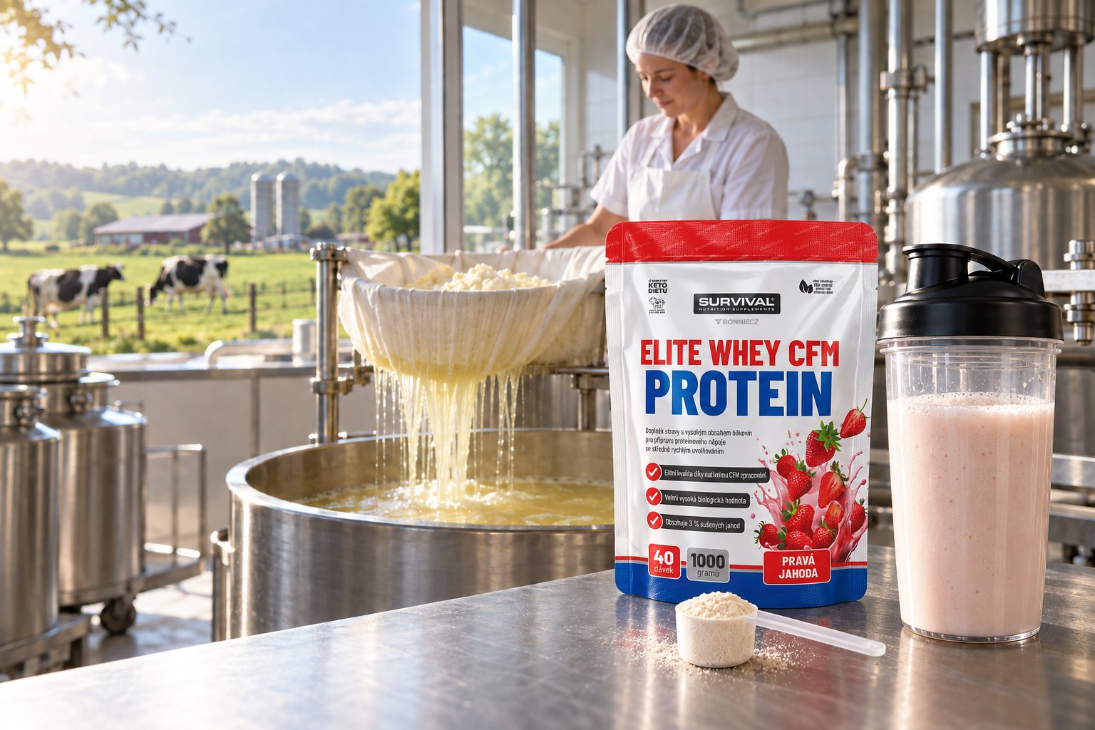 Syrovátkový protein: cesta od mléčné farmy až po tvůj shaker